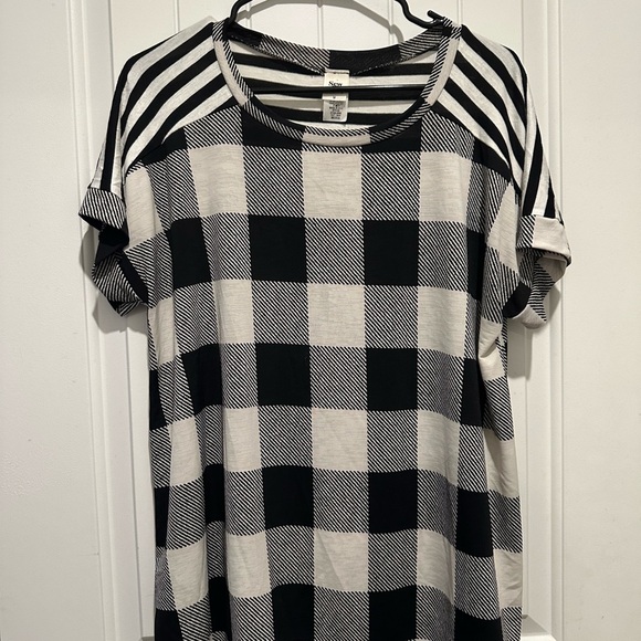 Sew In Love Tops - Sew in Love Black and White Checkered Women's Top